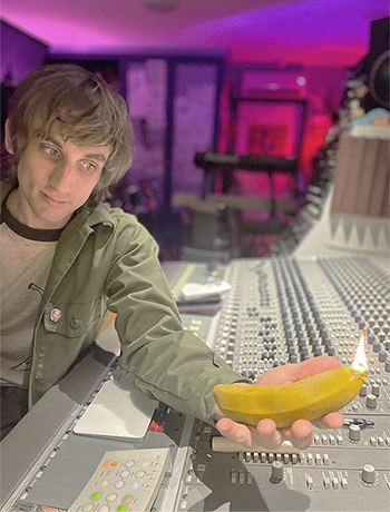 John Hoffman at a Neotek Elite II Mixing Console